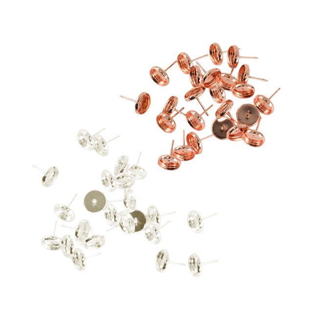 48 Piezas Aretes en Blanco con Bisel Grandes Accesorios de Bricolaje para Fabricación de Accesorios de Joyería para Hogar Baoblaze Espacios en blanco de aretes redondos de Bazel