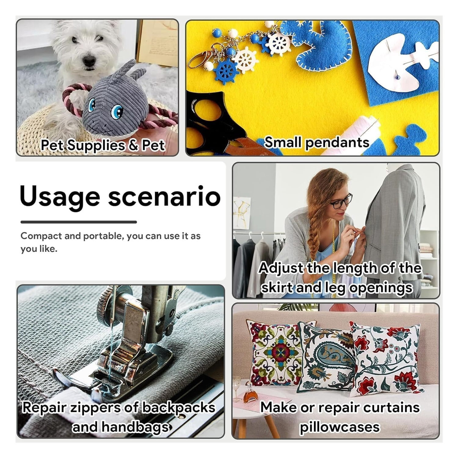 Handheld Sewing Machine, Portable & Cordless Mini Sewing Machine for Beginners - Electric Fast Stitching, DIY Fabric Clothes Repair Kit, Home Travel Mending Machine with Accessories