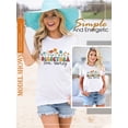 thumbnail image 4 of ZXSXSY Women's Floral Letter Print Graphic Crew Neck Short Sleeve T-Shirt, 4 of 7