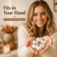 thumbnail image 4 of Mini Artificial Pumpkins 5 Pack, White Foam Pumpkins, Small Fall Table Decorations for Thanksgiving Halloween Mantel Tray Bowl Home Decor, 1.5*1.1in, 4 of 6