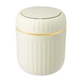 thumbnail image 2 of Desktop Small Trash Can Wastebasket with Press Type Lid for Vanity Dorm Countertop Modern Plastic Tiny Garbage Bin for office Home Living Room Study, Green 5x5x6 Inch, 2 of 8