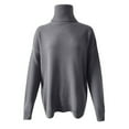 thumbnail image 6 of jjayotai Womens Sweater Clearance Women's Casual Solid Color Casual Thick Line Long Sleeve Turtleneck Sweater, 6 of 7