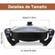 thumbnail image 5 of Sartén Eléctrica de 5 Litros – Cuadrada con Tapa de Vidrio Ventilada, Asas de Tacto Fresco, 1360W, Revestimiento Antiadherente y 5 Niveles de Temperatura Ajustable (Hasta 450°C), 5 of 7