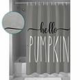 thumbnail image 4 of Thanksgiving Fall Waterproof Fabric Shower Curtain, Hello Pumpkins Autumn Grey Shower Curtain for Bathroom Curtains Bathtubs Hotel Washable Shower Curtains with 12 Hooks Extra Long 72x96, 4 of 6
