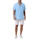 thumbnail image 2 of CAMISAS DE LINO PARA HOMBRES INSPIRADORAS CON COLLAR CAMP, MANGA CORTA, BOTONES, CAMISAS DE VERANO PARA PLAYA, TALLA 2XL, AZUL, 2 of 6