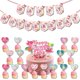 thumbnail image 3 of Feliz Día de la Madre Banner Tema Látex Globo en Forma de Corazón Pastel Topper Kit Feliz Sencillez, 3 of 5