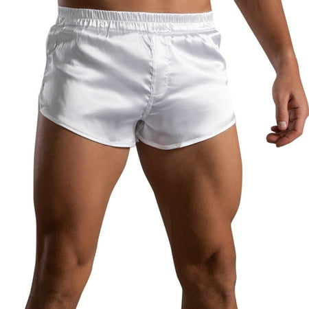 ZMHEGW Board Shorts Mens Sweat Shorts Solid Print Shorts with Pockets White M