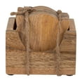 thumbnail image 4 of Sagebrook Home Wood, Set Of 6 Cat Face Coasters With Stand, Natural, Novelty, 4"H, Solid Color - 4.0" x 4.0" x 4.0", 4 of 9