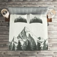 thumbnail image 3 of Ambesonne Prehistoric Quilted Coverlet 3 Pcs, Fir Forest Boho Drawing, Queen Size, Dimgrey, 3 of 3