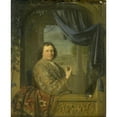 thumbnail image 2 of Pieter Cornelisz van Slingelandt 20x24 Gold Ornate Framed and Double Matted Museum Art Print Titled - Portrait of a Man with a Watch (1688), 2 of 4