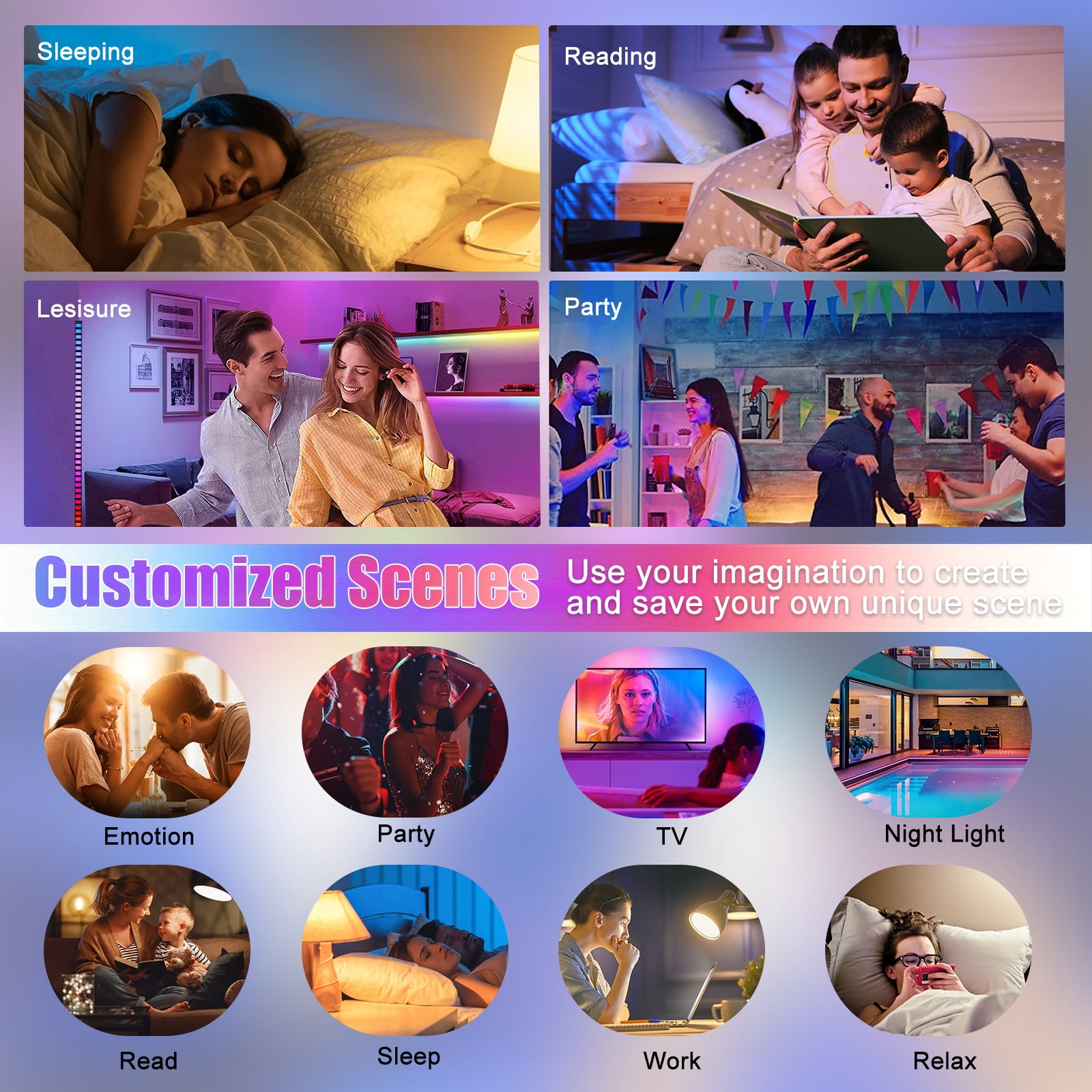 GU24 Smart LED Light Bulbs 4 Pack, Bluetooth Smart Bulb with Music Sync, 12W 1200LM Super Bright RGBCW Color Changing LED Bulb, 2700K-6500K, Dimmable, CFL Halogen Replacement (Not Support Alexa)
