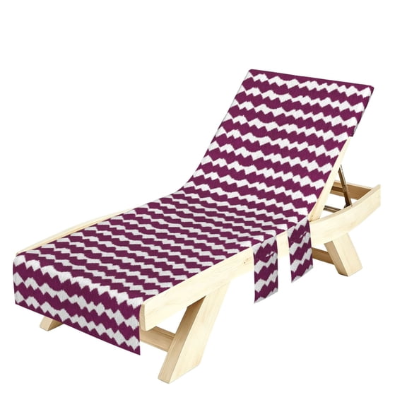 1 Pc Beach Chair Cover 30×85in Absorbent Non-Slip Easy To Handle Collapsible For Most Standard Beach Chair Loungechairs Magenta Houndstooth_3