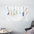 thumbnail image 1 of Feather Tapestry, Ethnic Multicolored Bird Feathers with Ornamental Tribal Elements, Wall Hanging for Bedroom Living Room Dorm Decor, 60W X 40L Inches, Pale Orange Blue Seafoam, by Ambesonne, 1 of 2