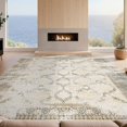 thumbnail image 2 of Design&I 5'x7' Ultra Soft Area Rug, Beige Vintage Neutral Farmhouse Distressed Bordered Trellis Motif None Fluffy Washable Non Shedding for Bedroom Living Room Home Office, 2 of 7