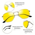thumbnail image 5 of KANASTAL Yellow Night Driving Glasses Men Women Square Night Vision Glasses For Driving Anti Glare(Gold Frame Yellow Lens), 5 of 6