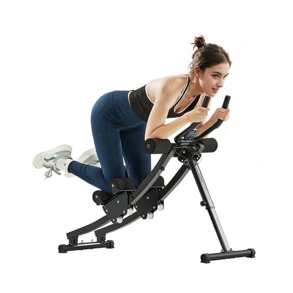 VEVOR AB Workout Machine, Dual-track Ab Workout Equipment at Home Gym,Core & Abdominal Trainers for Women, 440 lbs Weight Capacity Strength Training Ab Cruncher,Foldable Adjustable Fitness Exerciser