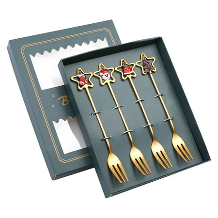 

Stainless Steel Christmas Spoon Coffee Spoon Ice-Cream Soup Sugar Dessert Teaspoons Fork Kitchen Tableware