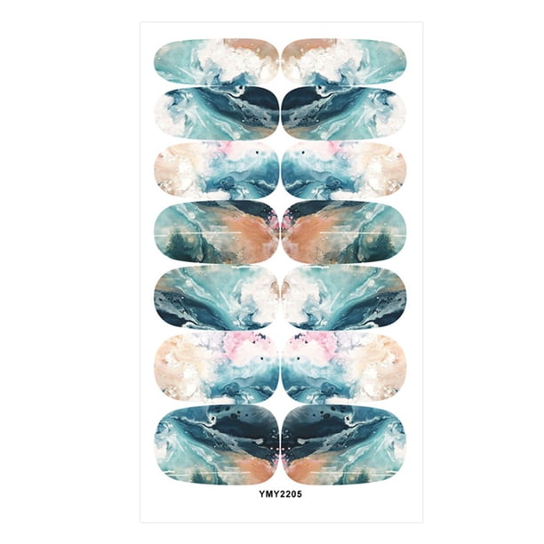 Soidarity Calcomanías para decoración de uñas para niñas, parche envolvente completo autoadhesivo, resistente al agua, hermosa aplicación impresa, Kit Arte de uñas Tipo9 Soidarity CE012405-09B