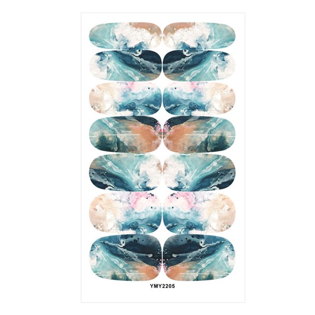 Soidarity Calcomanías para decoración de uñas para niñas, parche envolvente completo autoadhesivo, resistente al agua, hermosa aplicación impresa, Kit Arte de uñas Tipo9 Soidarity CE012405-09B