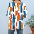 thumbnail image 4 of Levmjia Womens Tops Fashion 3/4 Sleeve T Shirt Casual Loose Fit Floral Printed Pullover Soft Polyester Round Neck Comfortable Tee For Daily Wear, 4 of 9