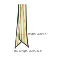 thumbnail image 3 of INSPIRE CHIC Women Stripes Contrast Color Skinny Long Scarves Satin Silky Ribbon Hair Band Neckerchief Neck Scarf Green 96x9cm, 3 of 6