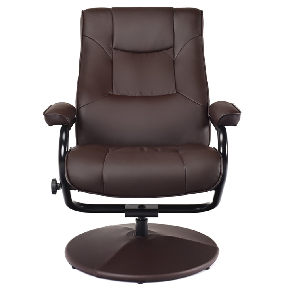 Finihen Swivel Recliner Chair, Swivel Lounge Chair Recliner with Ottoman, for Living Room, Bedroom, Brown