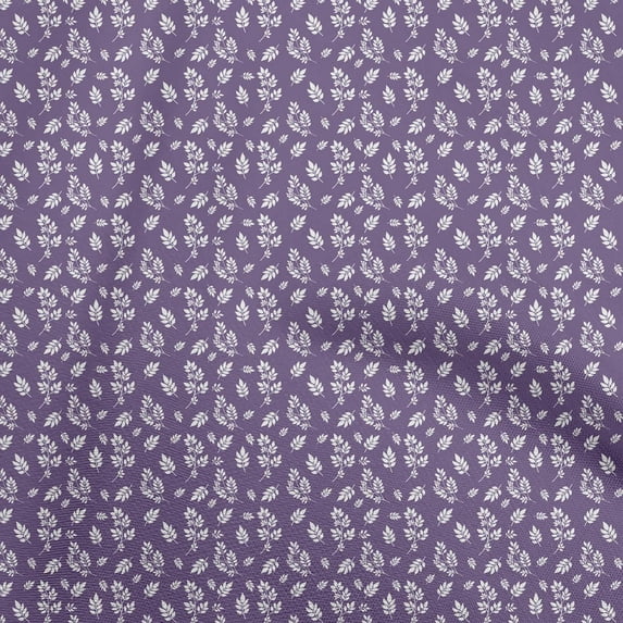 oneOone Silk Tabby Violet Fabric Leaves Sewing Fabric By The Yard Printed Diy Clothing Sewing Supplies 42 Inch Wide