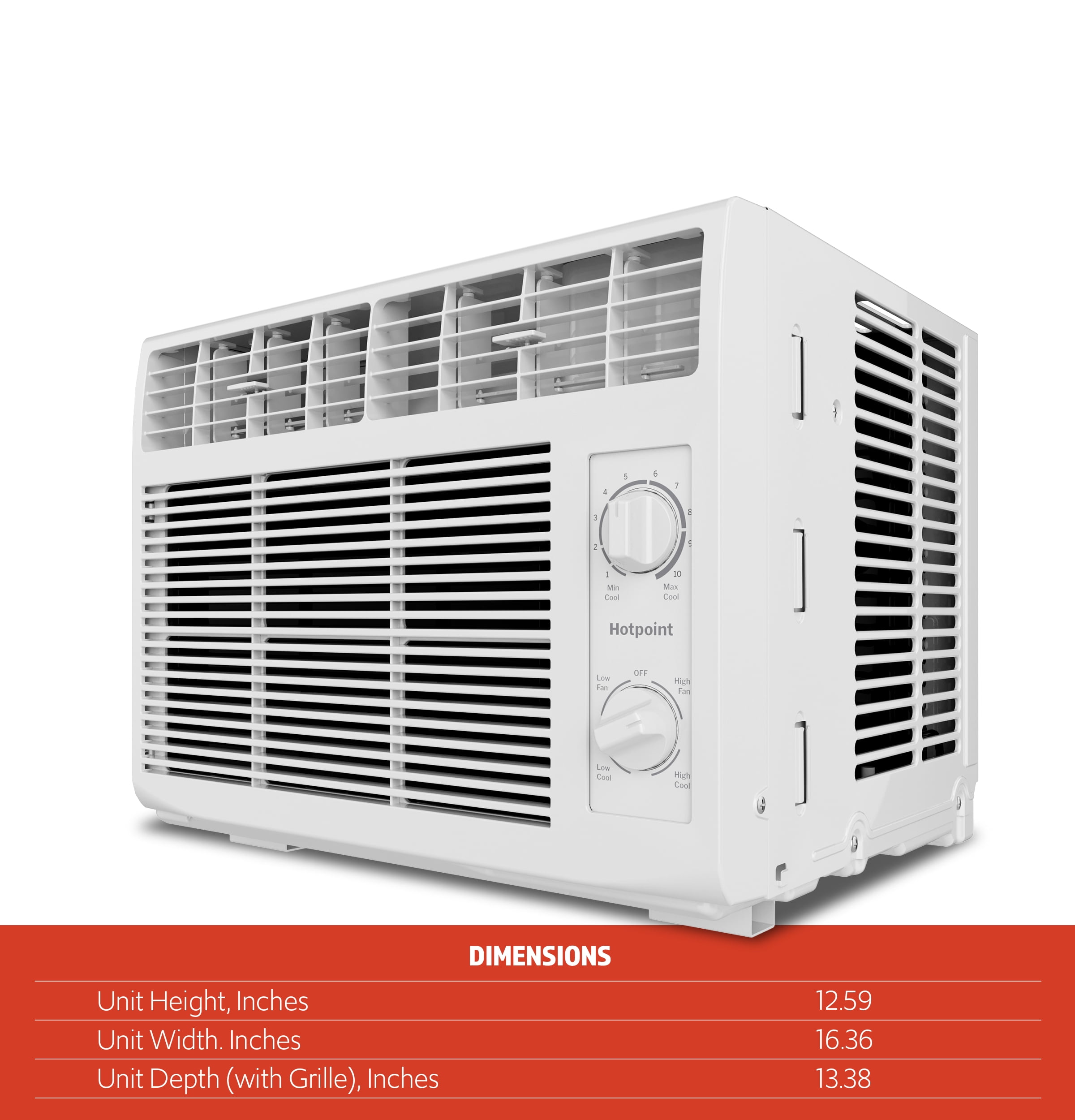 Walmart Exclusive Hotpoint® 5000 BTU, 115V Mechanical Window Air Conditioner, Covers 150 sq. ft.