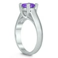 thumbnail image 2 of SZUL Women's Round 7MM Amethyst Cathedral Solitaire Ring in 10K White Gold, 2 of 4