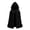 Black, variant on Womens Velvet Hood Cape Halloween Christmas Ruffle Short Cloak Mrs Claus Costume