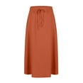 thumbnail image 4 of Difdany Women's Bohemian A-Line Elastic Waist Flowy Midi Skirt with Pockets Ginger XL, 4 of 7