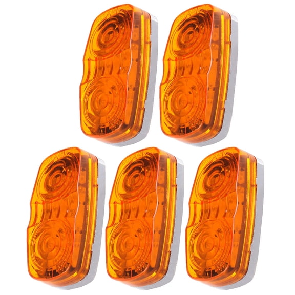 cciyu 5x 12 Led Trailer Marker Light Rectangular 12 Led Double Bullseye Clearance Light Trailer RV Marker LED Light Amber Light Rectangle Trailer Side Marker Clearance Lights for RV Truck Camper