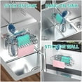thumbnail image 3 of HapiRm Sink Caddy Sponge Holder for Kitchen Sink, 4 in 1 Sponge Holder + Brush Holder + Dish Cloth Hanger + Sink Stopper Holder, SUS304 Stainless Steel, 2 Installation Ways, No Drilling, Upgrade, 3 of 7