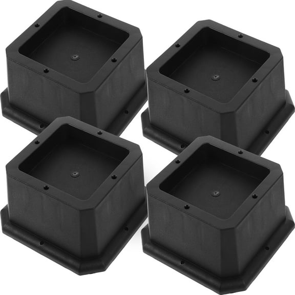 unbranded  4 Pcs Furniture Leg Riser Bed Risers Platform Increase Black