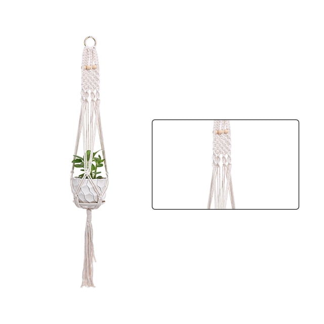 Toystoory Cestas colgantes 100 hechas a mano, soporte para plantas, macramé, colgador de plantas, maceta para colgar en la pared interior, soporte para Jardín y Patio No.19 Toystoory HA001777-19