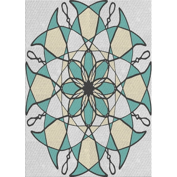 Ahgly Company Indoor Rectangle Patterned Light Rose Green Novelty Area Rugs, 2' x 5'