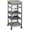 Grey, variant on Kitchen Carts, Mobile Rolling Kitchen Island Trolley Serving Cart with Underneath Drawer & Slide-Out Wire Storage Basket, Grey, Grey Kitchen Islands,Mdf Metal Kitchen Carts