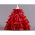 thumbnail image 2 of Girl Princess Dress Floral Lace Decor Multi-Layer Ruffle Tutu Dresses, 2 of 6