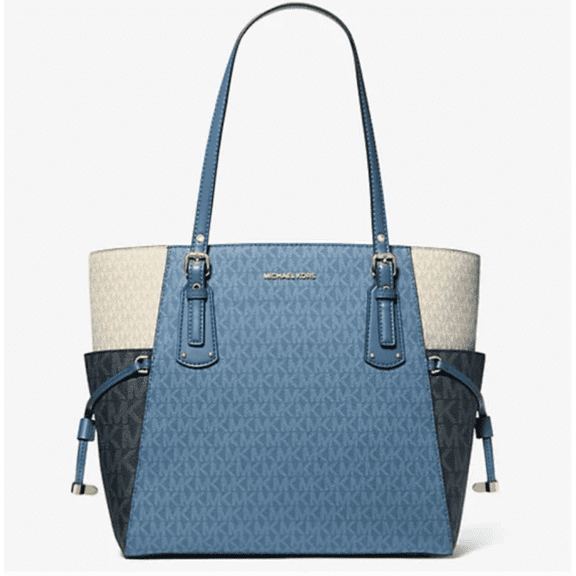 Michael Kors Voyager East West Signature Tote, Dark Chambray/Multi