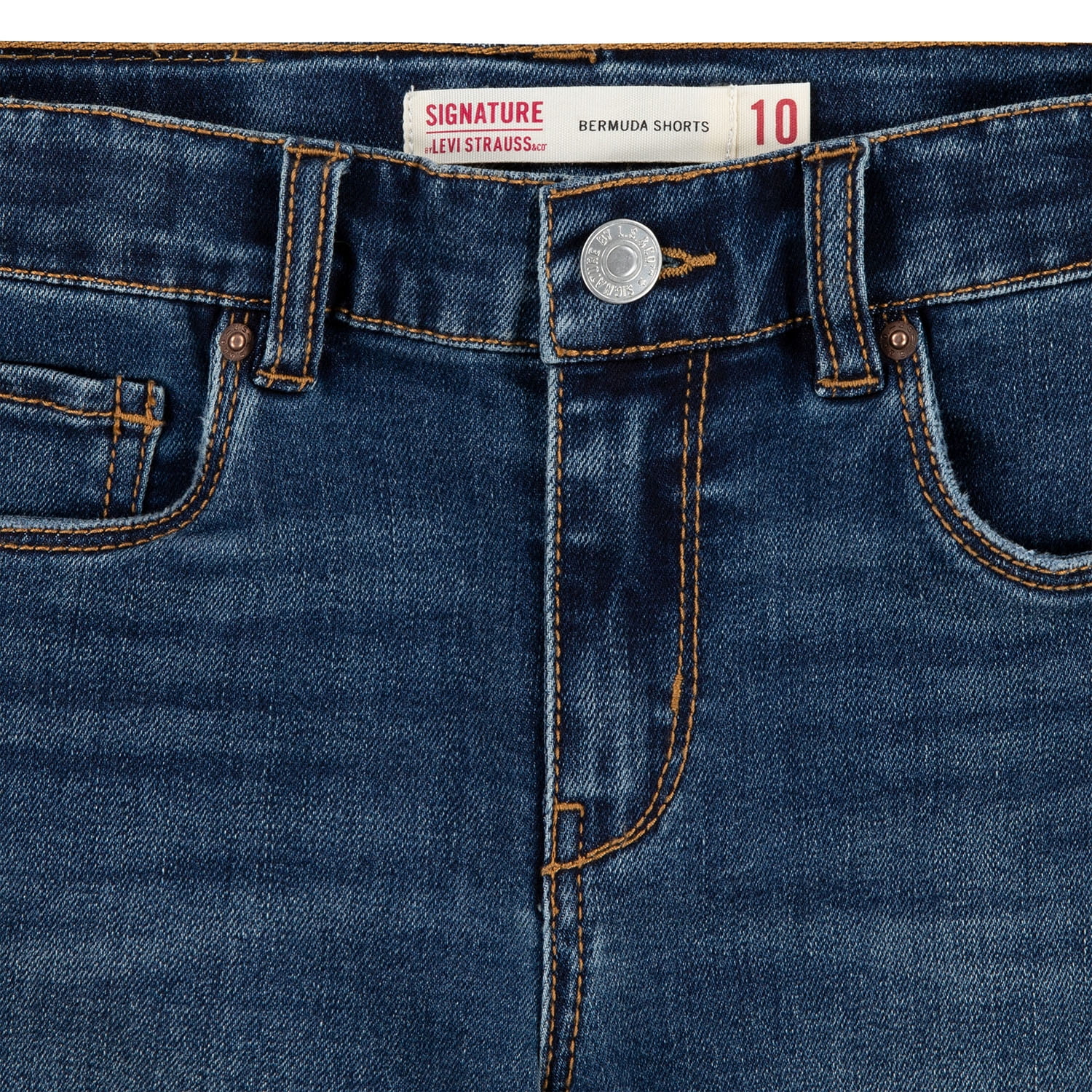 Levi Strauss Signature Girls Denim Bermuda Shorts, Sizes 5-18