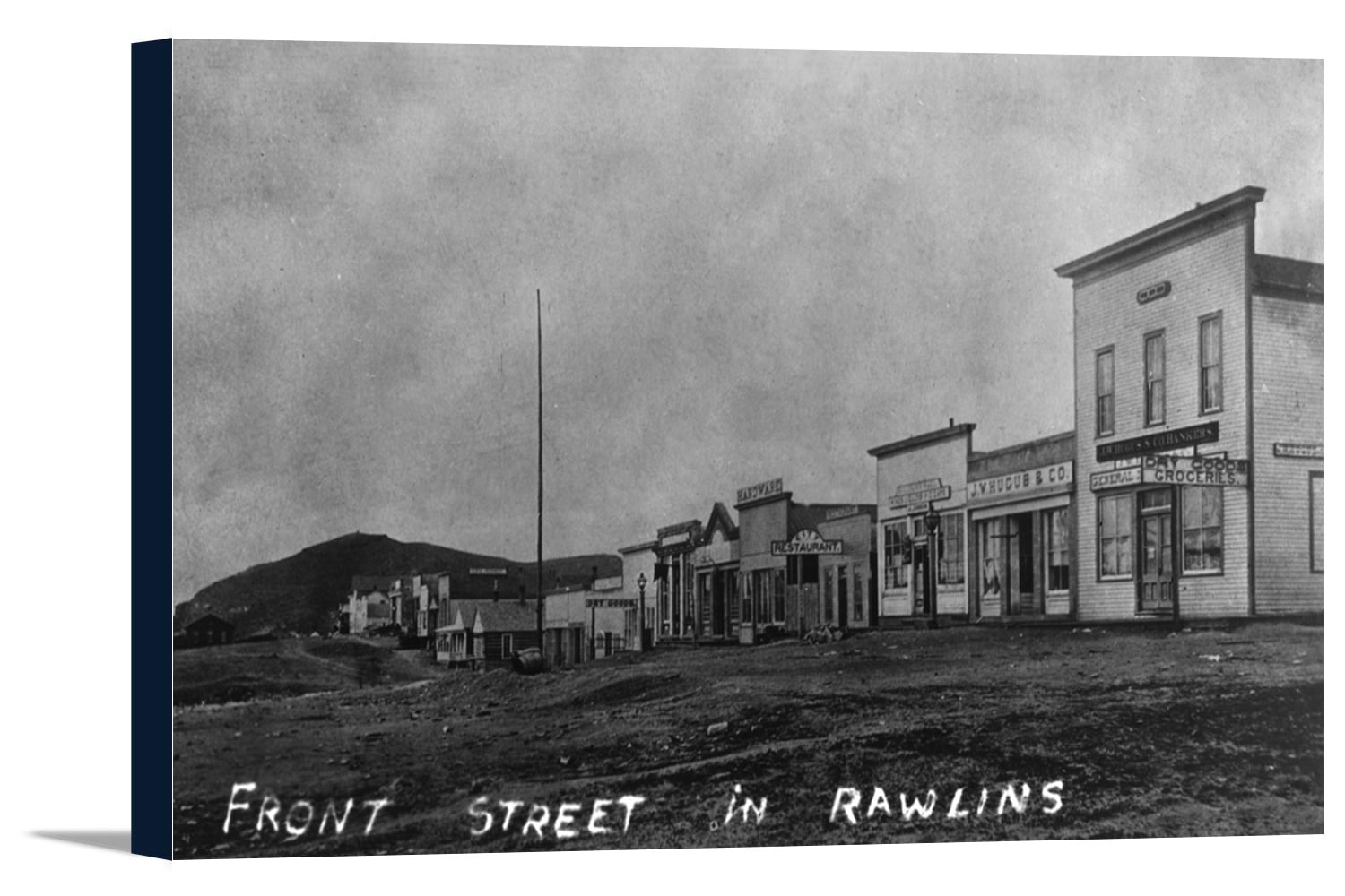 Rawlins, Wyoming Front Street Photograph (18x9.75 Gallery Wrapped