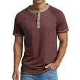 thumbnail image 3 of GENTS BLISS Henley Men Shirts Short Sleeve T shirts for Men Crew Neck Color Block Men Shirts, 3 of 7