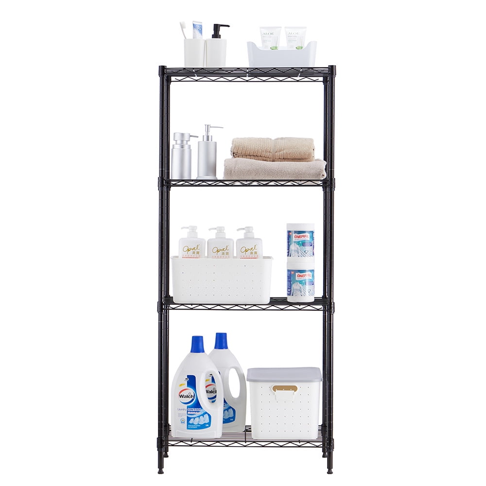 4 tier black coating shelving unit 14x24x53in