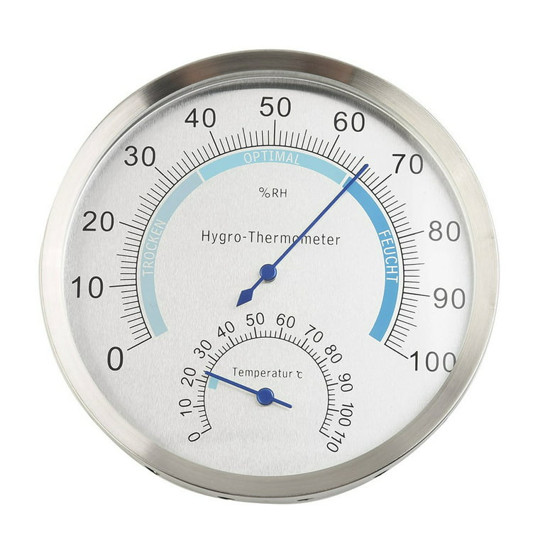 Indoor Analog Hygrometer Thermometer - High Quality Stainless Steel Humidity  Meter And Room Thermometer For Reliable And Comfortable Indoor Climate Co