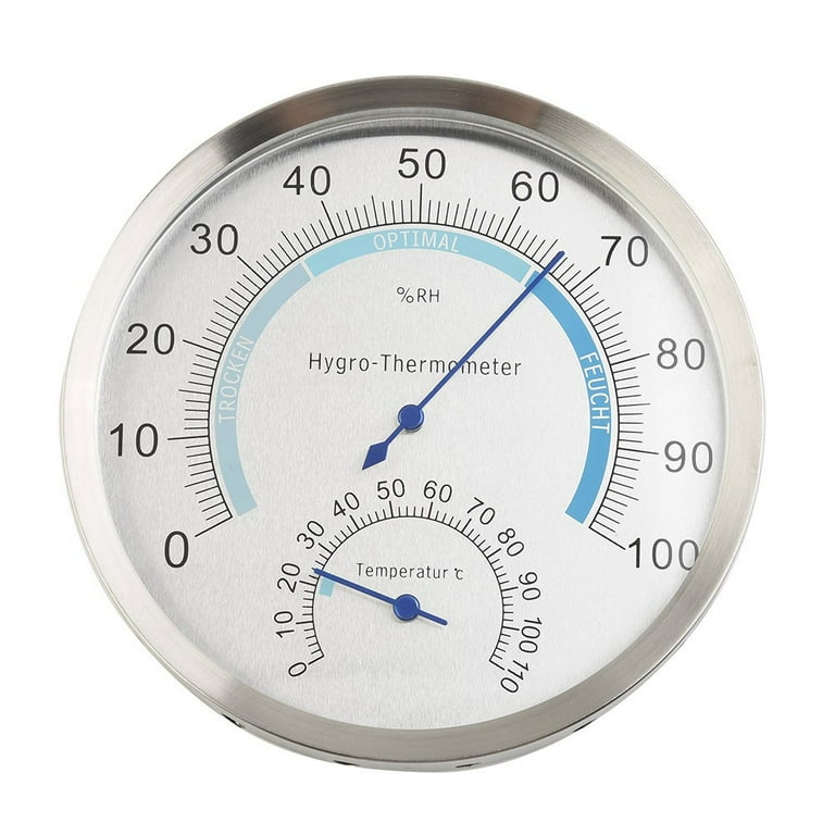 Indoor Analog Hygrometer Thermometer - High Quality Stainless Steel Humidity  Meter And Room Thermometer For Reliable And Comfortable Indoor Climate Co