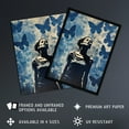 thumbnail image 2 of No Regrets Cobalt Blue Butterflies Woman Portrait Extra Large XL Wall Art Poster Print, 2 of 5