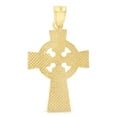 thumbnail image 3 of 14K Yellow Gold Celtic Cross Religious Charm Pendant with 1mm Box Chain Necklace - 16", 3 of 6