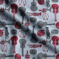 thumbnail image 1 of Soimoi Musical Instruments Print, Silk Fabric, Decor Sewing Fabric by The Yard 42 Inch Wide,Decorative Fabric for Shirts Suits Ties, Light Blue, 1 of 5
