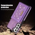 thumbnail image 5 of Allytech Wallet Case for Samsung Galaxy A14 5G, Bling PU Leather RFID Blocking Kickstand Case with Shoulder Strap & Card Slots, Anti-Fall Shockproof Full Body Protection Case for Women Girls, Purple, 5 of 11