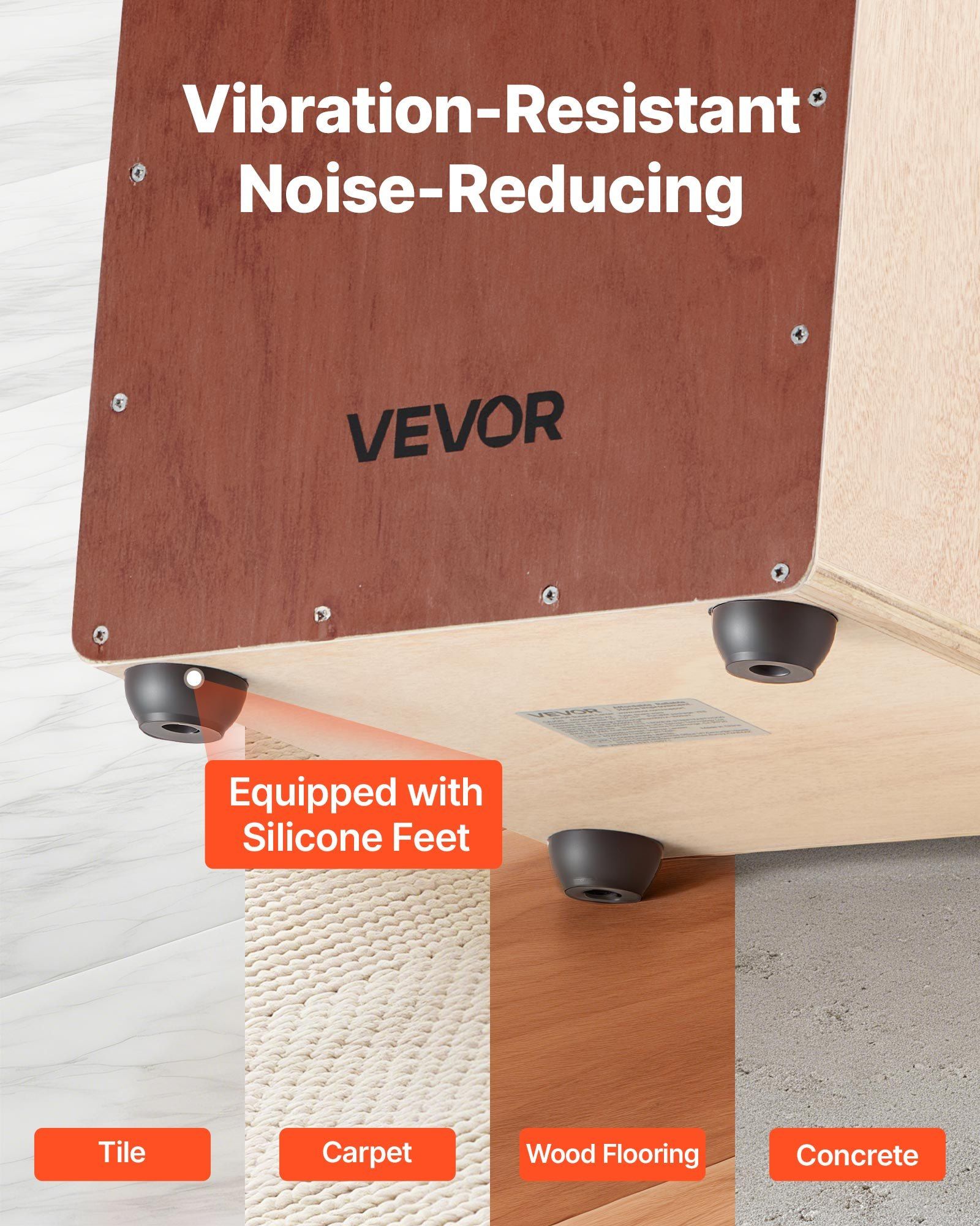 Cajon Box Drum Wooden Birchwood Percussion Instrument with Snare Wires, Adjustable Internal Strings, Compact Hand Drum with Silicone Feet for Stable Play, Warm Bass and Crisp High Tones